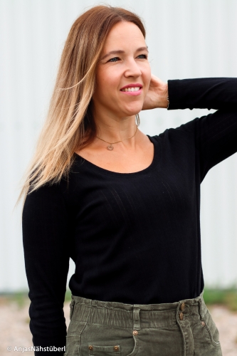 Lochjersey - Tiana - schwarz